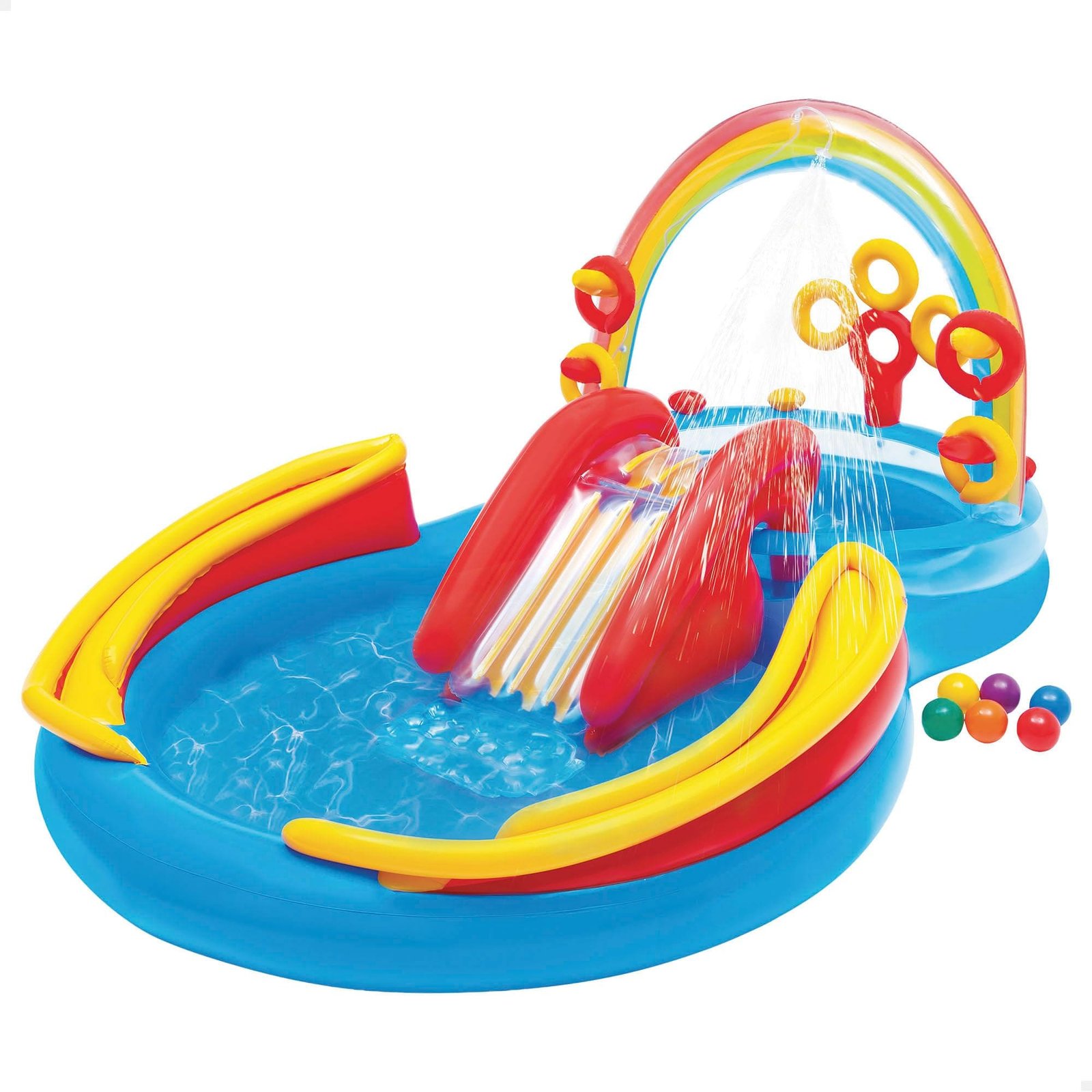 Piscinas hinchables con juegos y tobogán