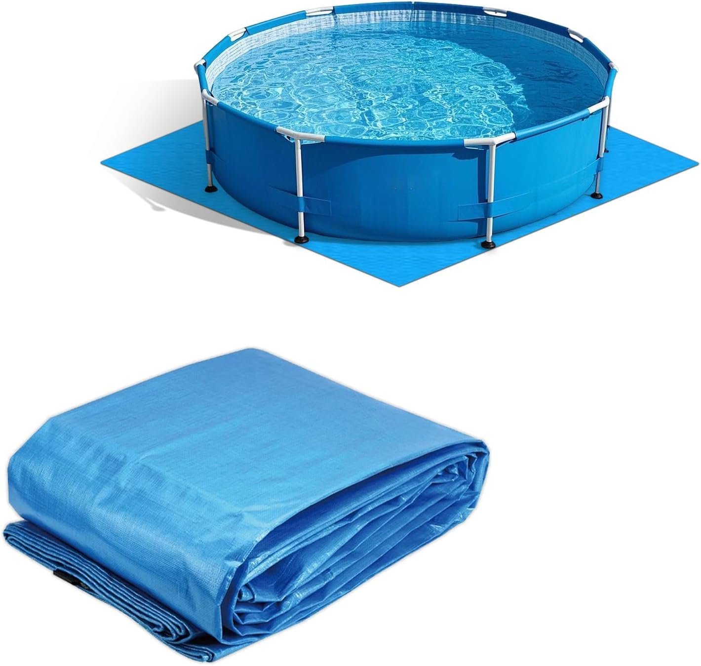 Lona de protección bajo la piscina